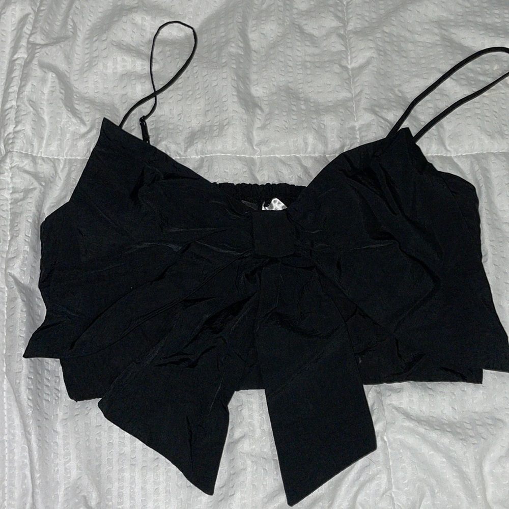 Black BOW Cropped Top